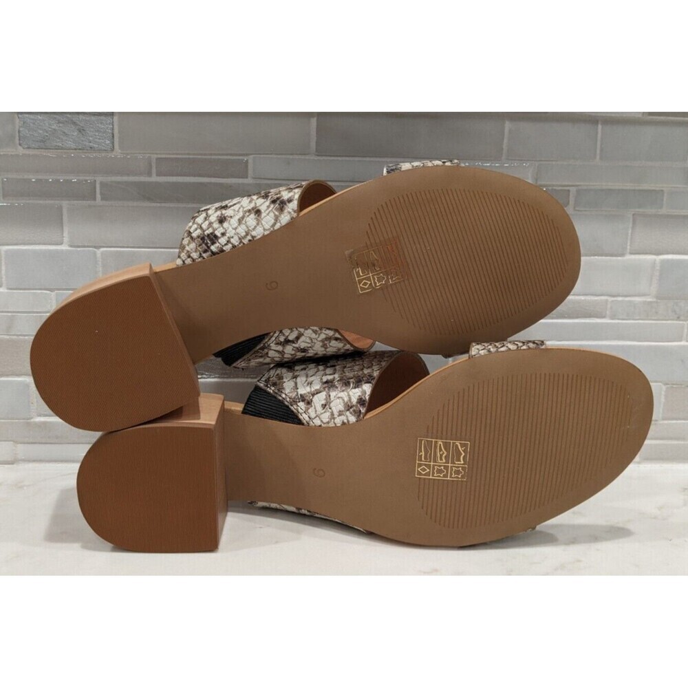 NWOT~Madewell Kiera Mule Sandal Sz 9 Slip On Snake Embossed Leather Block Heel - Picture 9 of 10